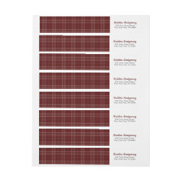 Maroon Kariert Aggies Wrap Around Label