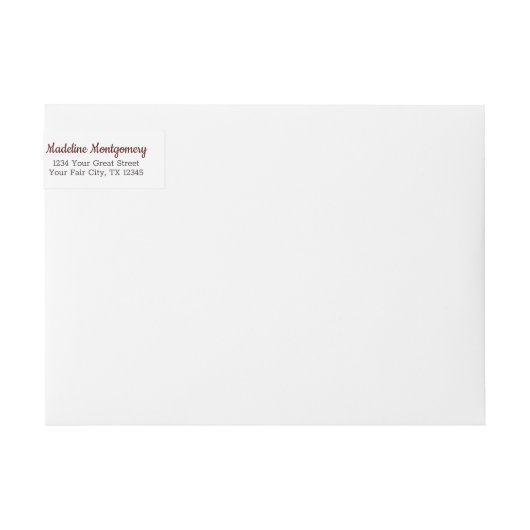 Maroon Kariert Aggies Wrap Around Label (Vorderseite)