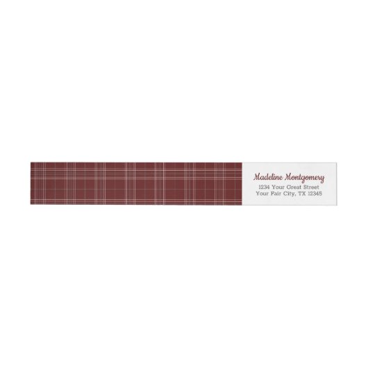 Maroon Kariert Aggies Wrap Around Label (Person)