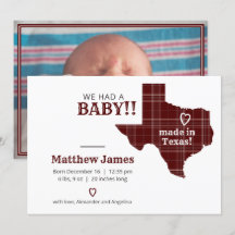 Maroon Kariert Made in Texas Horizontal Foto
