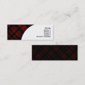 Maroon kariert mini visitenkarte (Vorne/Hinten)