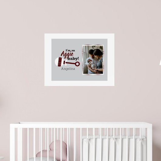 Maroon Kariert Rattle Aggie Baby Foto Poster