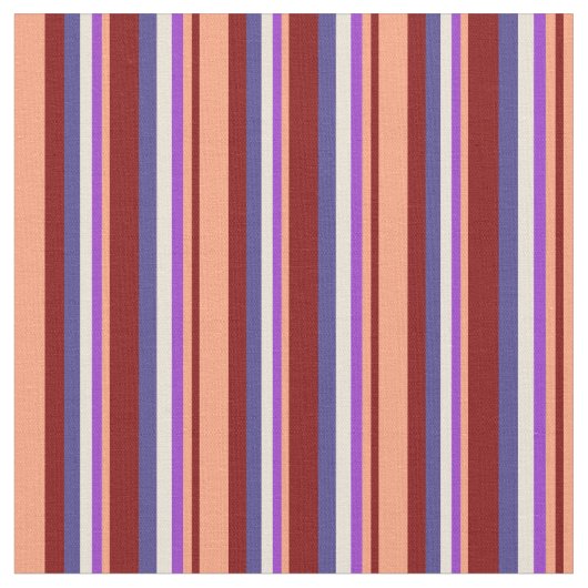 Maroon, Lachs, Dunkle Orchidee, Bisque & Slate Blu Stoff (Nahaufnahme)