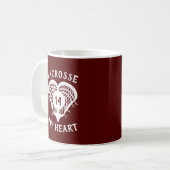 Maroon Lacrosse My Heart Kaffeetasse (Vorderseite Links)