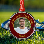 Maroon Lacrosse Player Photo High School Christmas Ornament Aus Metall