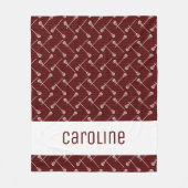 Maroon Lacrosse White Sticks Gemustert Fleecedecke (Vorderseite)