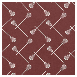 Maroon Lacrosse White Sticks Gemustert Stoff