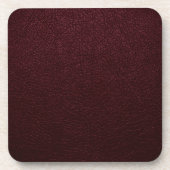 Maroon Leather Getränkeuntersetzer (Vorderseite)