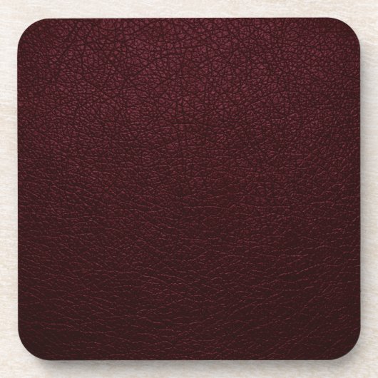 Maroon Leather Getränkeuntersetzer (Vorderseite)