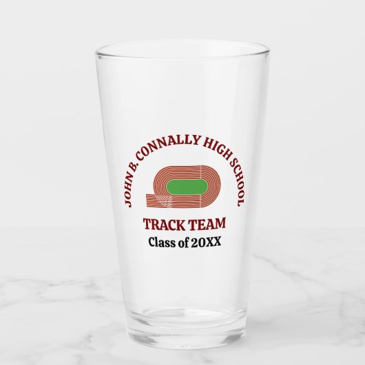Maroon Leichtathletik-Team Individuelle High Schoo Glas (Vorderseite)