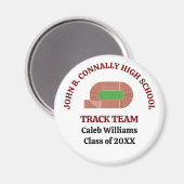 Maroon Leichtathletik-Team Läufer Custom High Scho Magnet (Vorderseite/Rückseite)