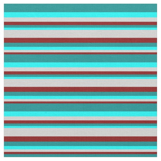 Maroon, Light Gray, Cyan & Dark Cyan farbig Stoff (Nahaufnahme)