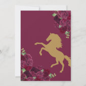 Maroon Lila Rose Western Charra Quinceañera Einladung (Rückseite)