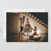 Maroon Line Art Santa Texas Feiertagskarte (Rückseite)