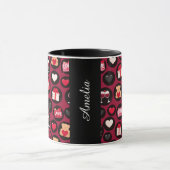 Maroon Love Pattern Tasse (Zentrum)