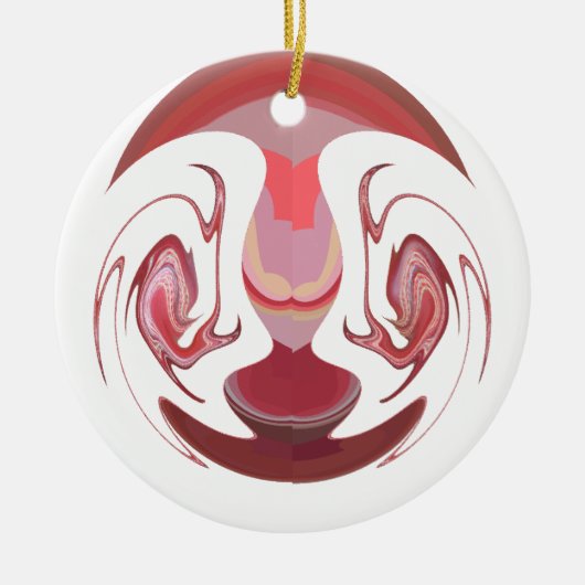 Maroon Majestät: Rustikale Strahlung in texturiert Keramik Ornament (Vorne)