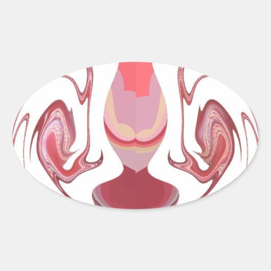 Maroon Majestät: Rustikale Strahlung in texturiert Ovaler Aufkleber (Vorderseite)