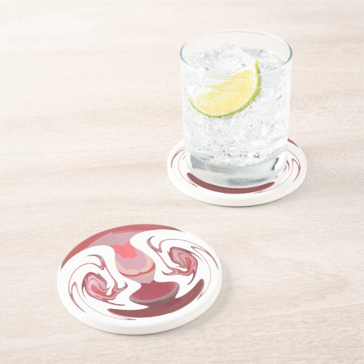 Maroon Majestät: Rustikale Strahlung in texturiert Sandstein Untersetzer (Seite)