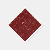 Maroon Math Equations Graphics Abschluss Serviette (Ecke)