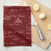 Maroon Math Formeln Geschirrtuch (Viertel Falte)