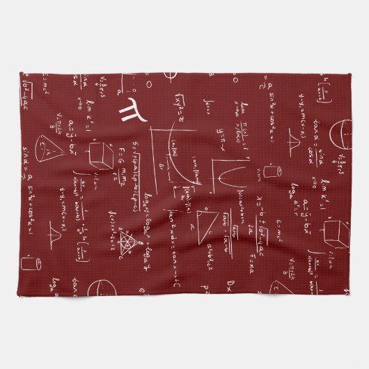 Maroon Math Formeln Geschirrtuch (Horizontal)