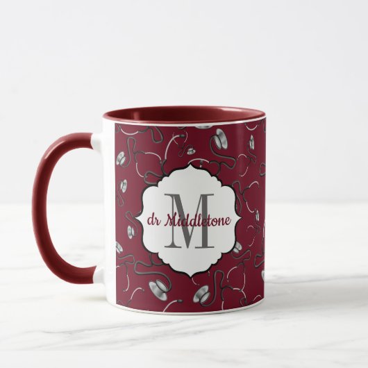 Maroon Medical Stethoscopy für Ärzte Tasse (Links)