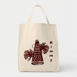 Maroon Megaphone Cheerleader Leinwand Tote Bag Tragetasche