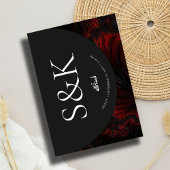 Maroon Minimal Elegant B&W Islamische Hochzeit Einladung