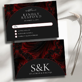 Maroon Minimal Elegant B&W Muslime Islamische Hoch RSVP Karte