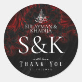Maroon Minimal Elegant Nikah Islamische Gastgesche Runder Aufkleber (Vorderseite)