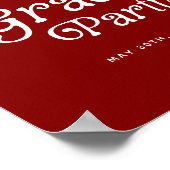 Maroon Minimal Retro Abschluss Begrüßungszeichen Poster (Ecke)