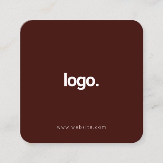 Maroon Minimalistisch Modern Influencer Scannable Quadratische Visitenkarte (Vorderseite)