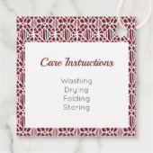 Maroon mit dem Muster "White Crochet Lace" Geschenkanhänger (Rückseite)