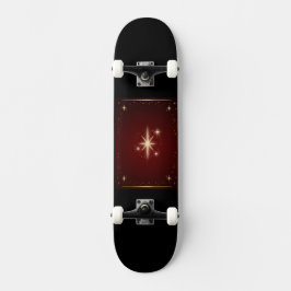 Maroon mit goldenen Sternen Skateboard