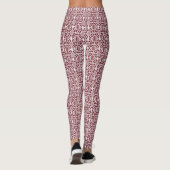 Maroon mit weißem Crochet-Spitzenmuster Leggings (Rückseite)