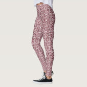 Maroon mit weißem Crochet-Spitzenmuster Leggings (Links)