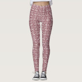 Maroon mit weißem Crochet-Spitzenmuster Leggings (Vorderseite)