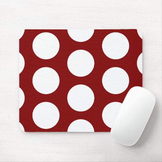 Maroon mit weißen Polka Dots Mousepad (Mit Mouse)