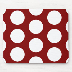 Maroon mit weißen Polka Dots Mousepad