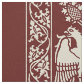 Maroon Mittelalterliche Vogelstreifen Stoff (Nahaufnahme)