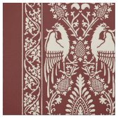 Maroon Mittelalterliche Vogelstreifen Stoff (Muster)