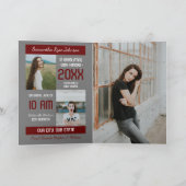 Maroon Modern Block 5-Foto-Abschluss Einladung (Innenseite)