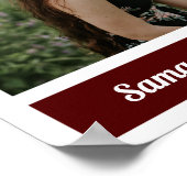 Maroon Modern Block Foto Abschluss Poster (Ecke)