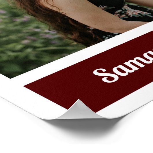 Maroon Modern Block Foto Abschluss Poster (Ecke)