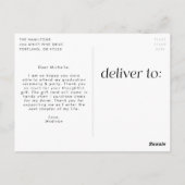 Maroon Modern Minimalistischer Abschluss Vielen Da Postkarte (Rückseite)