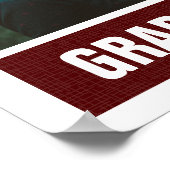 Maroon Modern Textured Foto Abschluss Poster (Ecke)