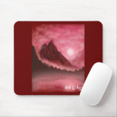 Maroon Mountain Mouse Pad Mousepad (Mit Mouse)