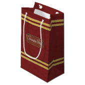 Maroon oder Red Gold Lines kleine Geschenktasche Geschenktüte (Vorderseite Schrägansicht)