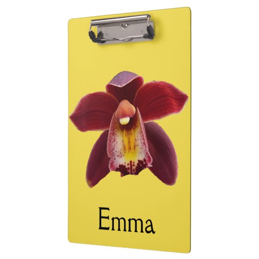 Maroon Orchids I Beautiful Red Floral Klemmbrett (Links)