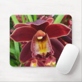 Maroon Orchids I Beautiful Red Floral Mousepad (Mit Mouse)